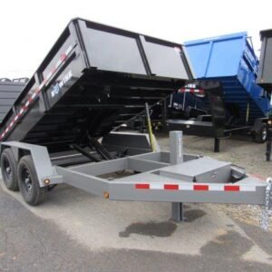 BWise 7 x 12 Low Profile Dump Trailer – Hydraulic Ramp Gate