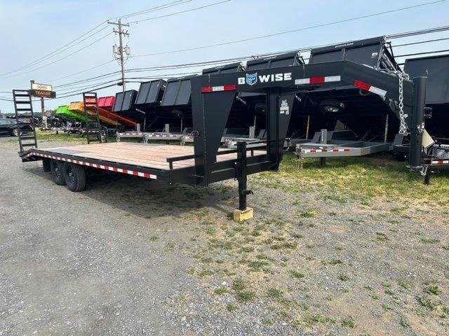 BWise 8.5 x 24 Gooseneck Equipment Trailer – Ladder Ramps