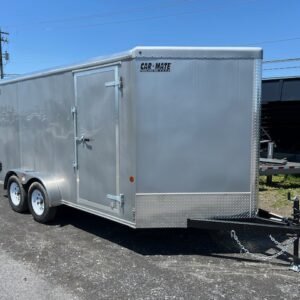 Car Mate 7 x 14 V-Nose Enclosed Cargo Trailer – 6″ Added Height