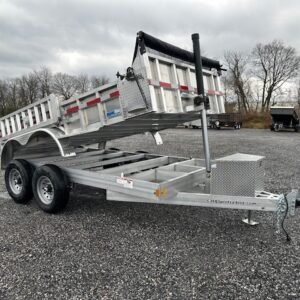 Cargo Pro 7 x 14 Aluminum Dump Trailer – Ladder Ramps