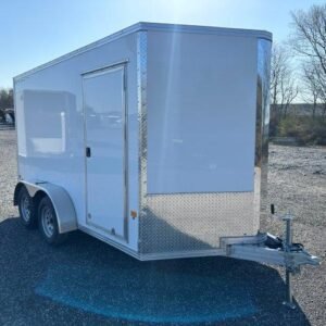 Cargo Pro 7 x 12 V-Nose Aluminum Enclosed Cargo Trailer – Ramp Door