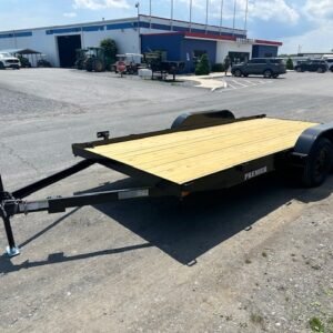 Premier 7 x 16 Open Wood Deck Car Trailer – Slide Out Ramps