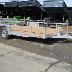 Sport Haven 7×14 Aluminum Utility Trailer – Bi-Fold Ramp Gate